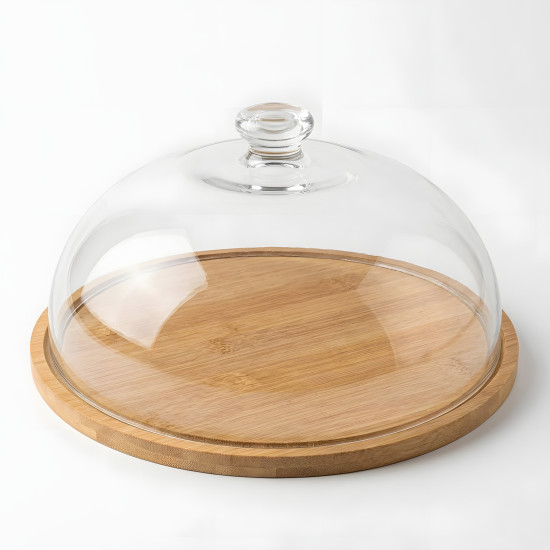 Cake Serving Platter with Glass Lid